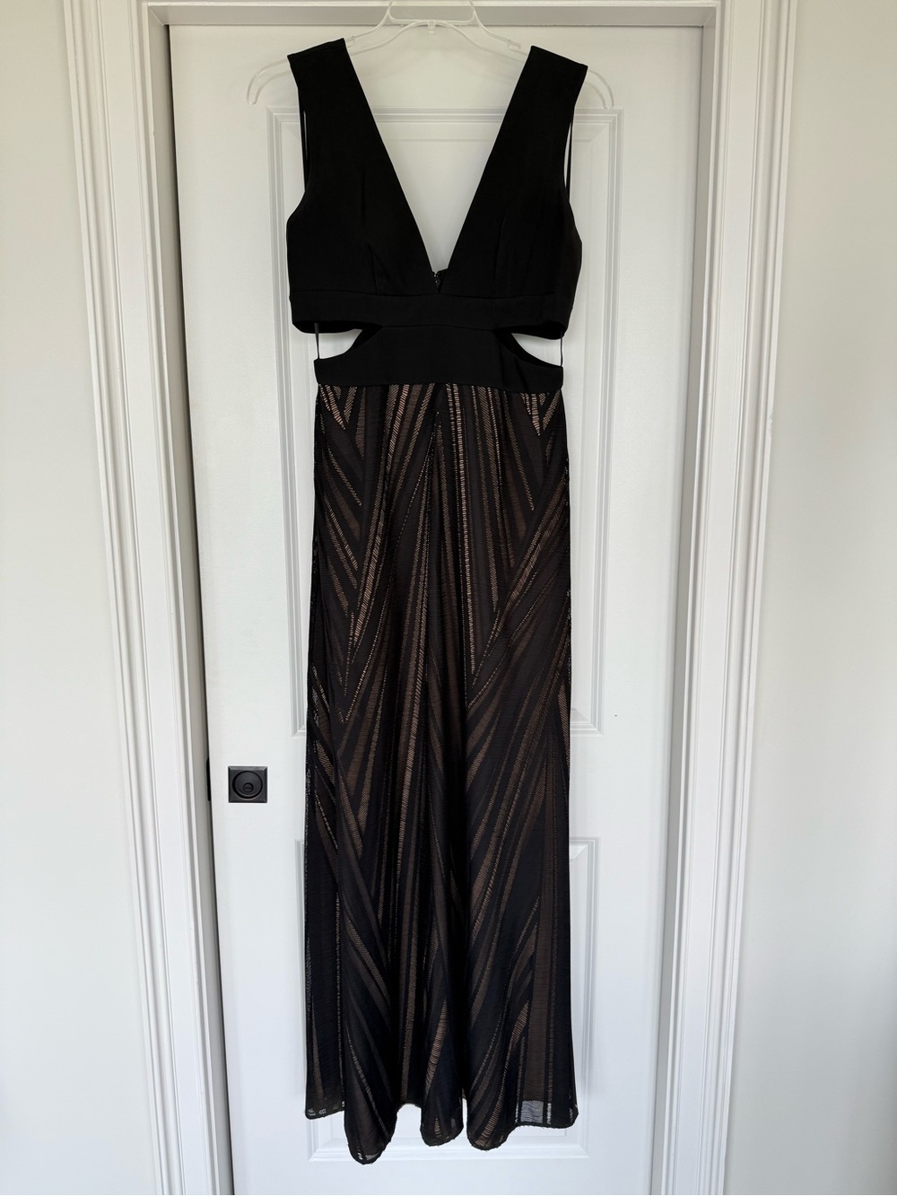 BCBGMAXAZRIA Black Cutout V-Neck Gown - Picture 9 of 10